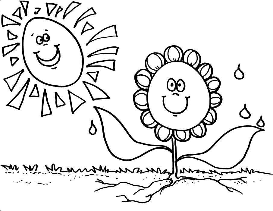 906x700 Spring Flowers Coloring Pages New Spring Seasons Janice S Daycare