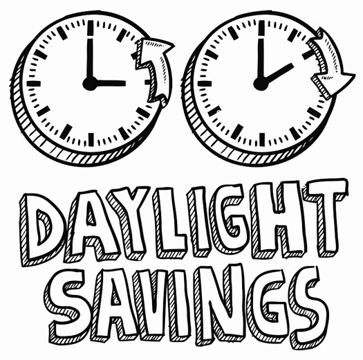 525x520 Doodle Style Of Daylight Savings Time Including Clocks Moving