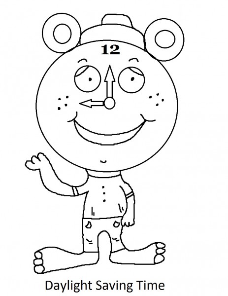 463x600 Daylight Savings Time Coloring Pages