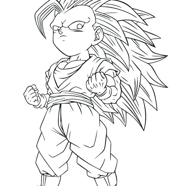 600x600 Dragon Ball Z Coloring Pages Goku Super Saiyan 3 Dbz Color