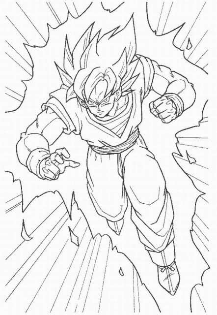 442x640 Dragon Ball Z Goku Super Saiyan Coloring Pages Kentscraft