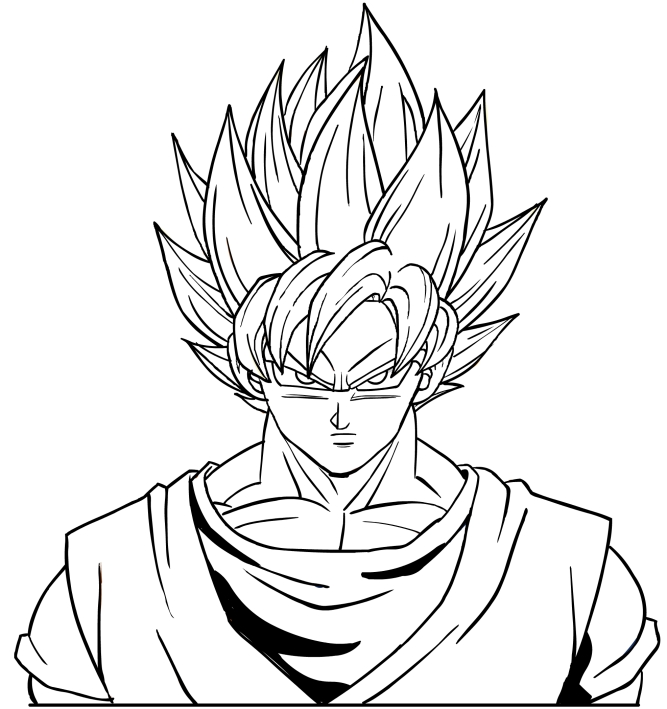667x709 Goku Super Saiyan Coloring Page