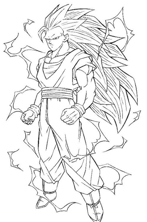 500x752 Dragon Ball Z Coloring Pages Goku Super Saiyan Coloring Pages