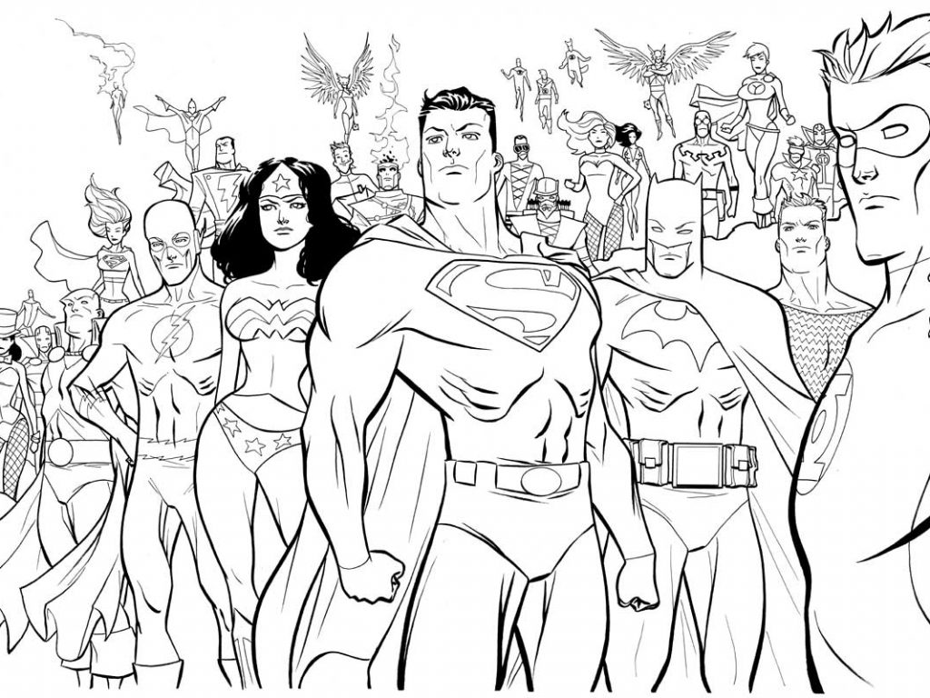 1024x768 Dc Super Heroes Coloring Pages Perfect 27 For 8809 Unknown Dc