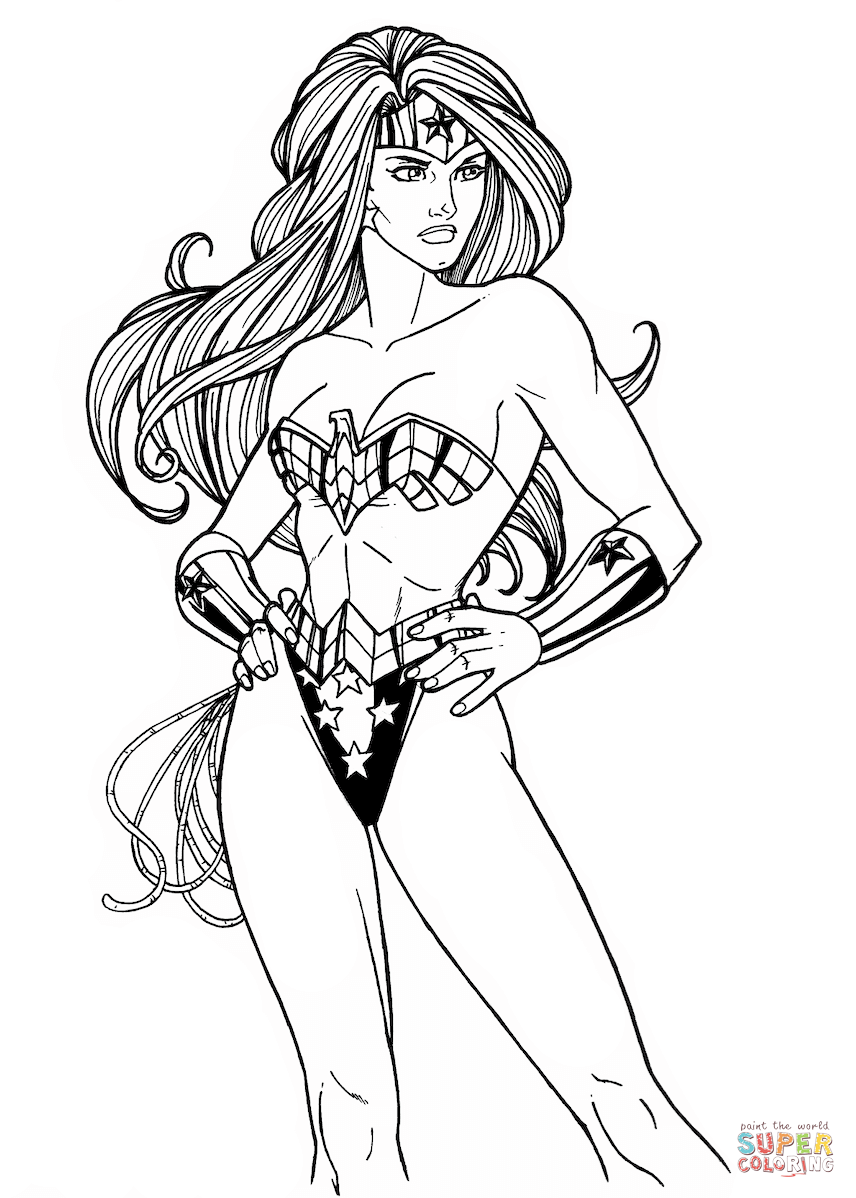 856x1198 Wonder Woman From Dc Comics Coloring Page Free Printable Coloring