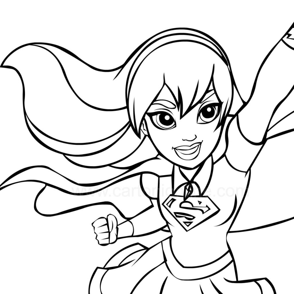 1024x1024 Supergirl In The Foreground Dc Superhero Girls Coloring Page