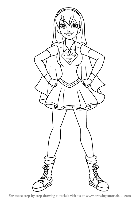596x843 Learn How To Draw Supergirl From Dc Super Hero Girls (Dc Super