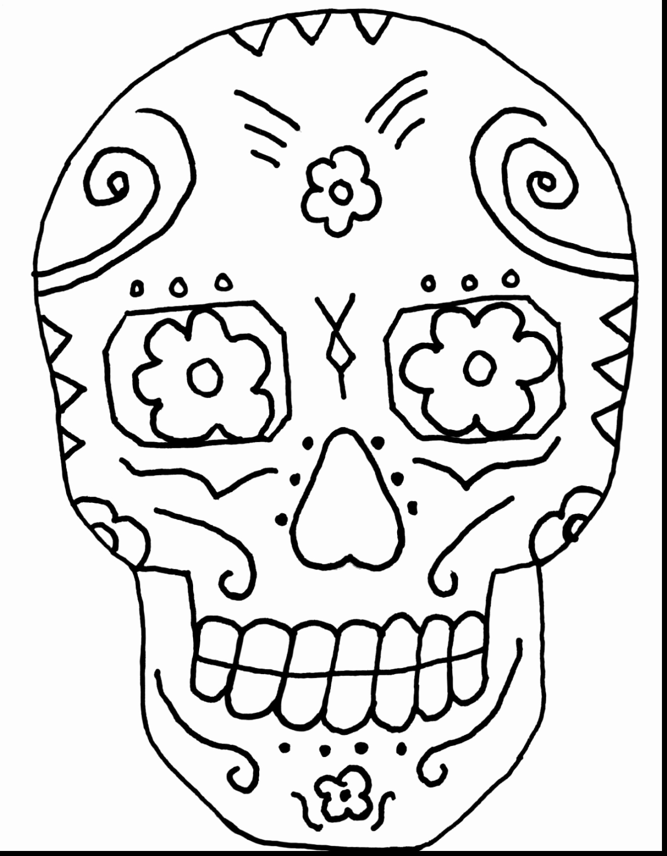 1320x1694 15 Inspirational Day Of The Dead Coloring Pages For Adults