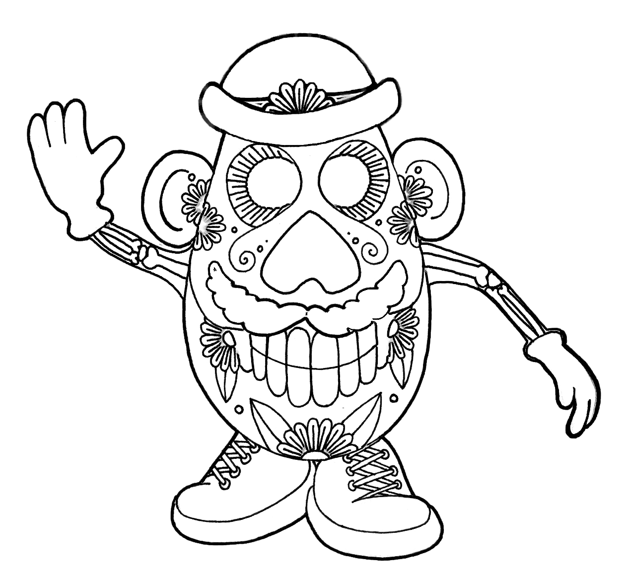 1259x1170 Delivered Day Of The Dead Coloring Pages For Adults Yucca Flats