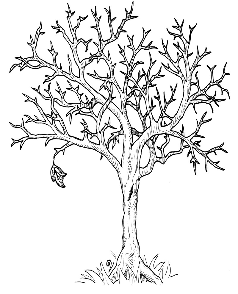 Dead Tree Coloring Page