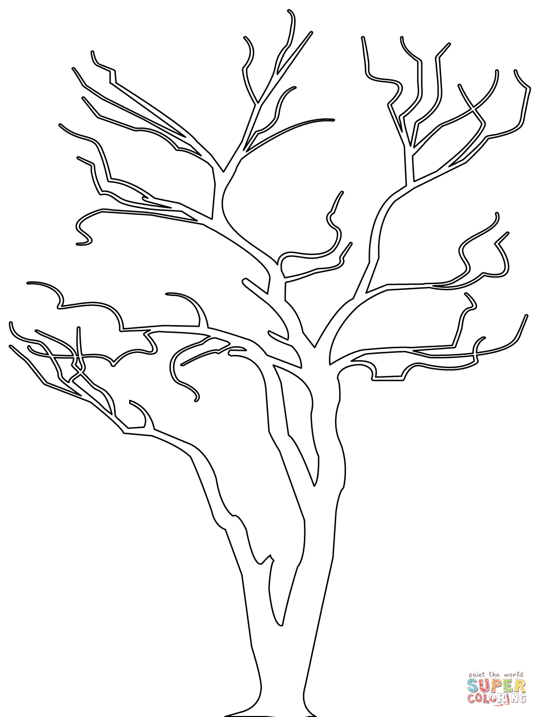 1050x1400 Sampler Outline Of Trees Fortune Dead Tree Coloring Page Free