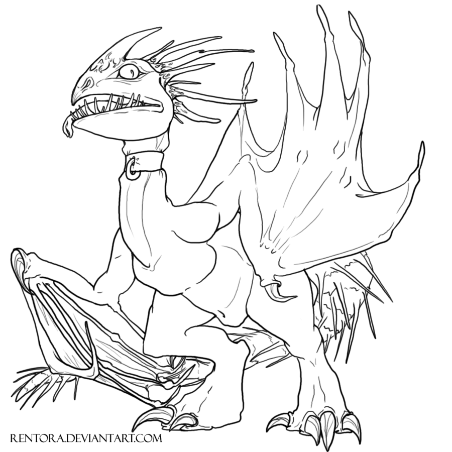 900x900 Deadly Nadder Free Lineart By