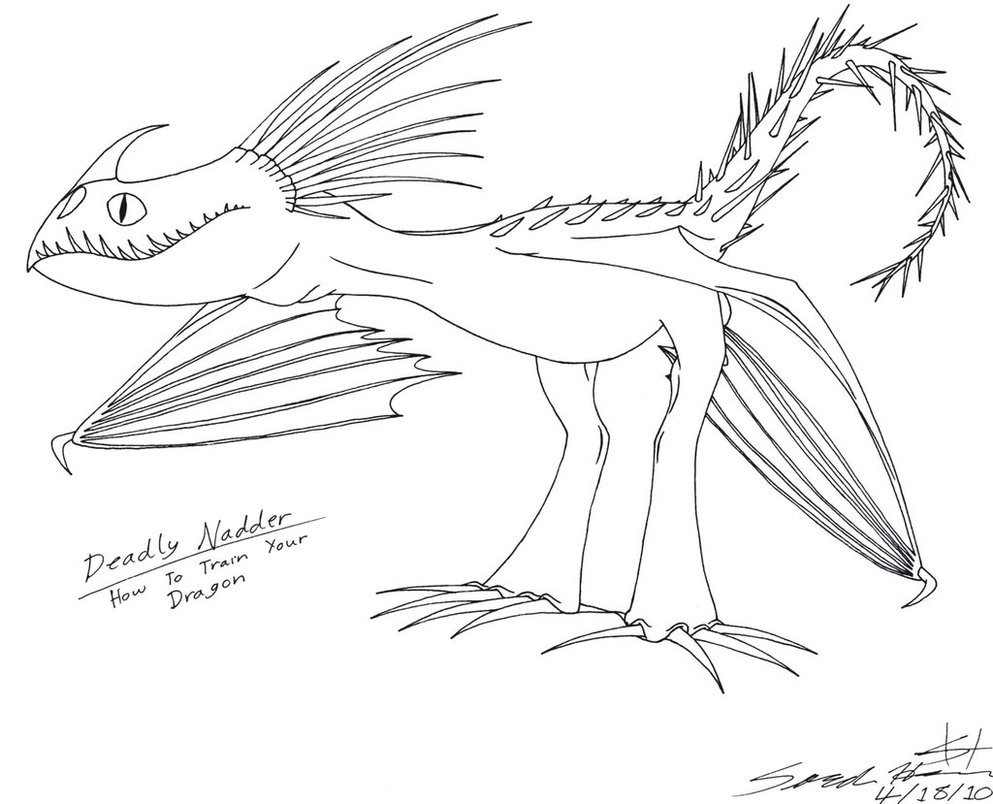993x804 Deadly Nadder Coloring Page