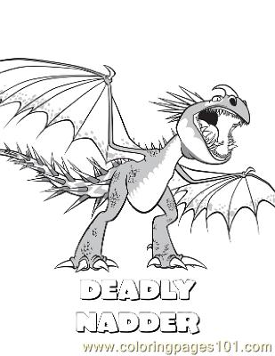 309x400 Deadly Nadder Coloring Page