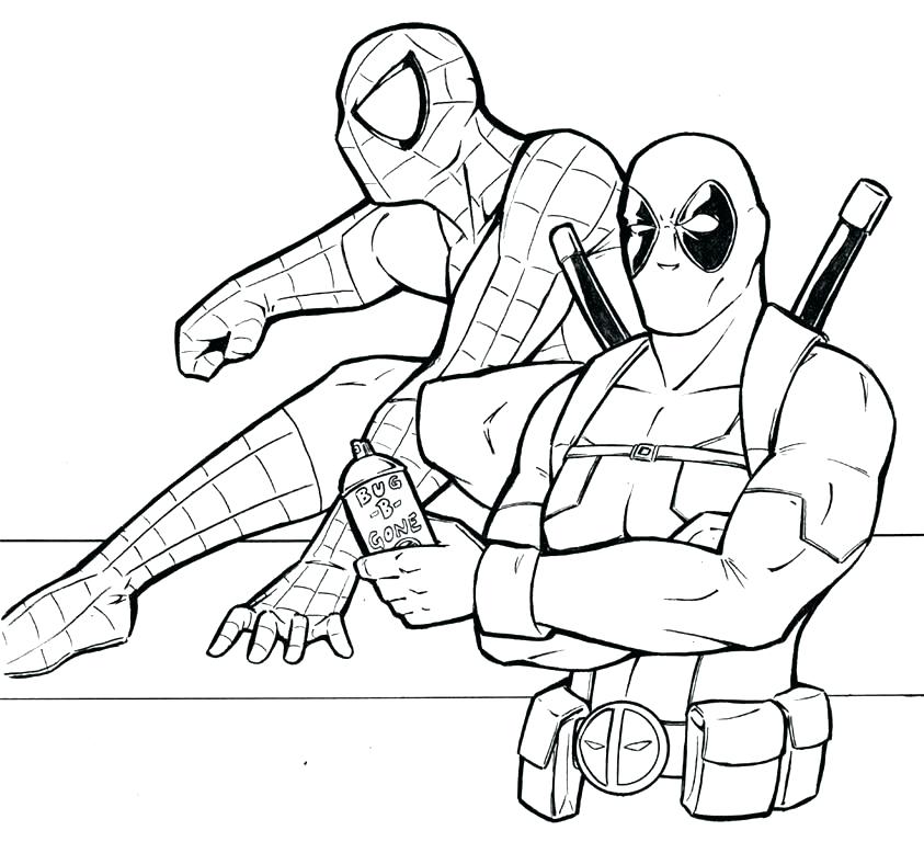 843x768 Deadpool Coloring Pages Deadpool Coloring Pages For Adults