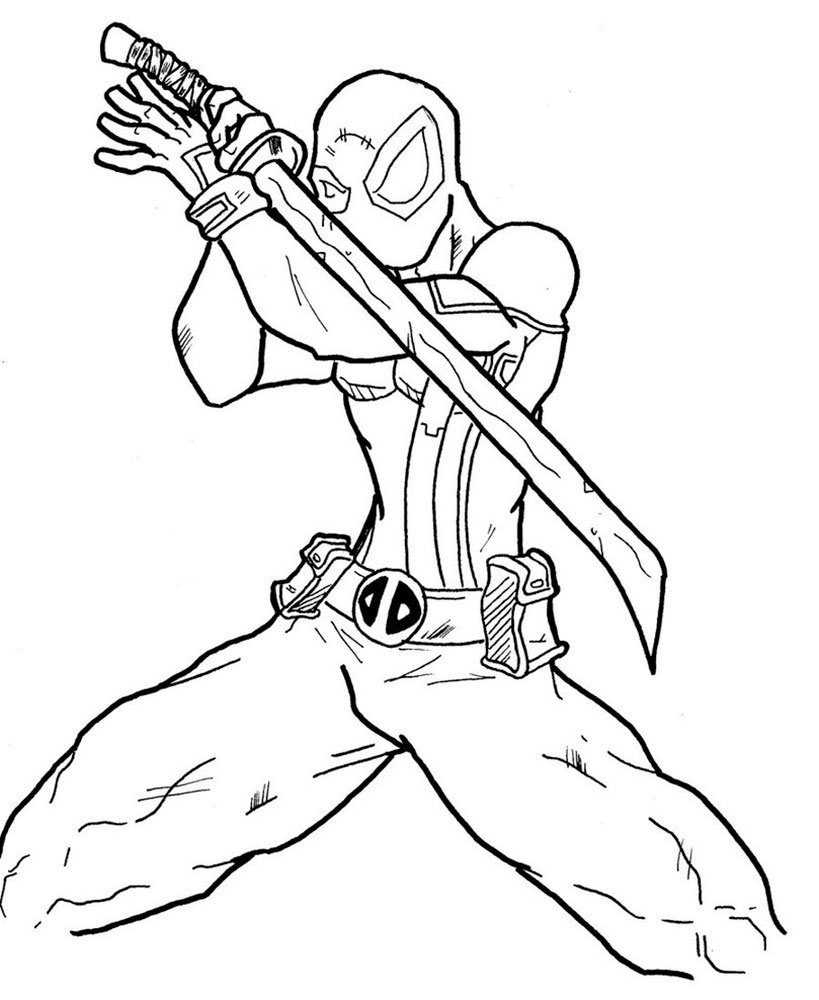 819x1000 Deadpool Coloring Pages