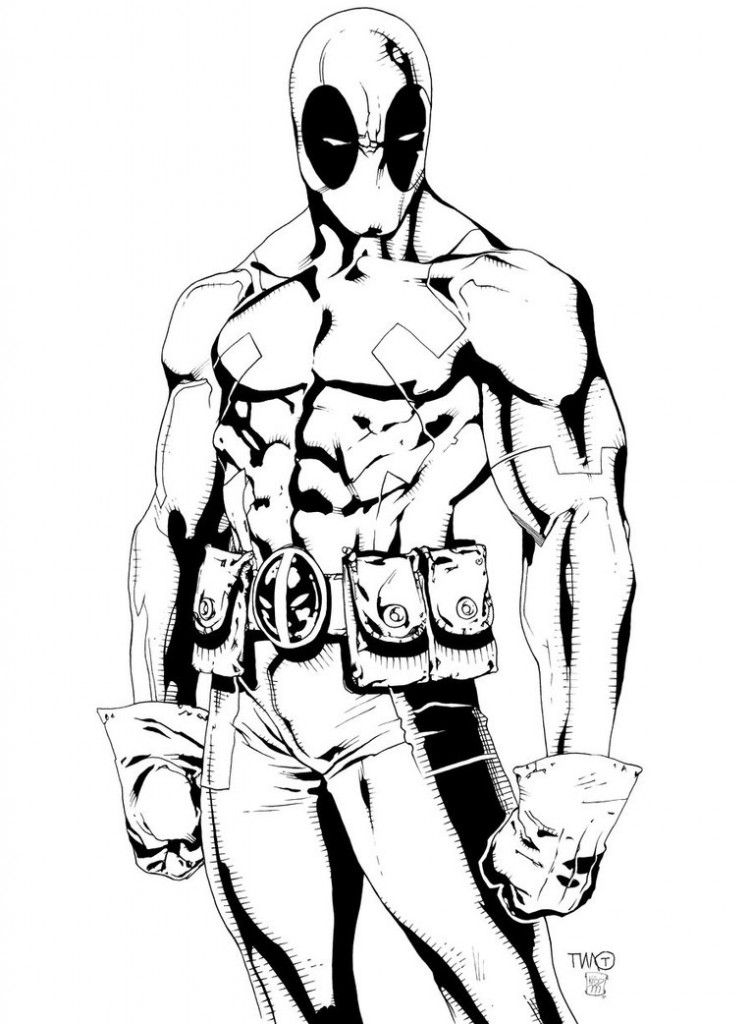 752x1024 Free Printable Deadpool Coloring Pages For Kids Dibujo