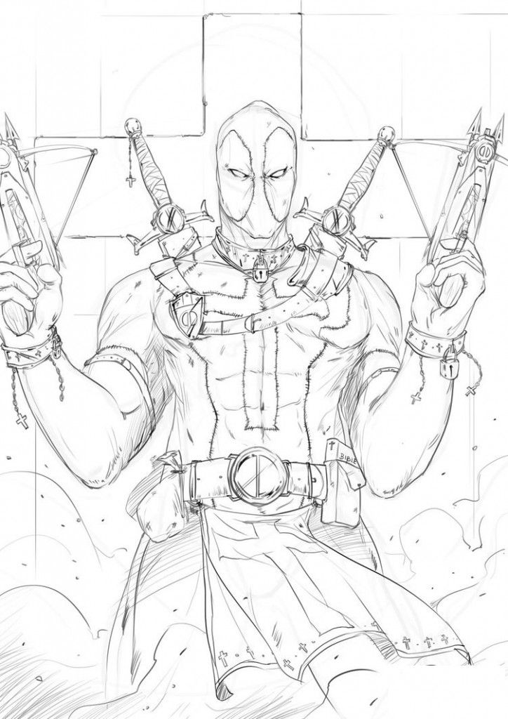 724x1024 Free Printable Deadpool Coloring Pages For Kids