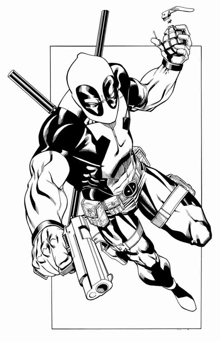 716x1114 Printable Deadpool Coloring Pages Coloringstar Incredible Olegratiy