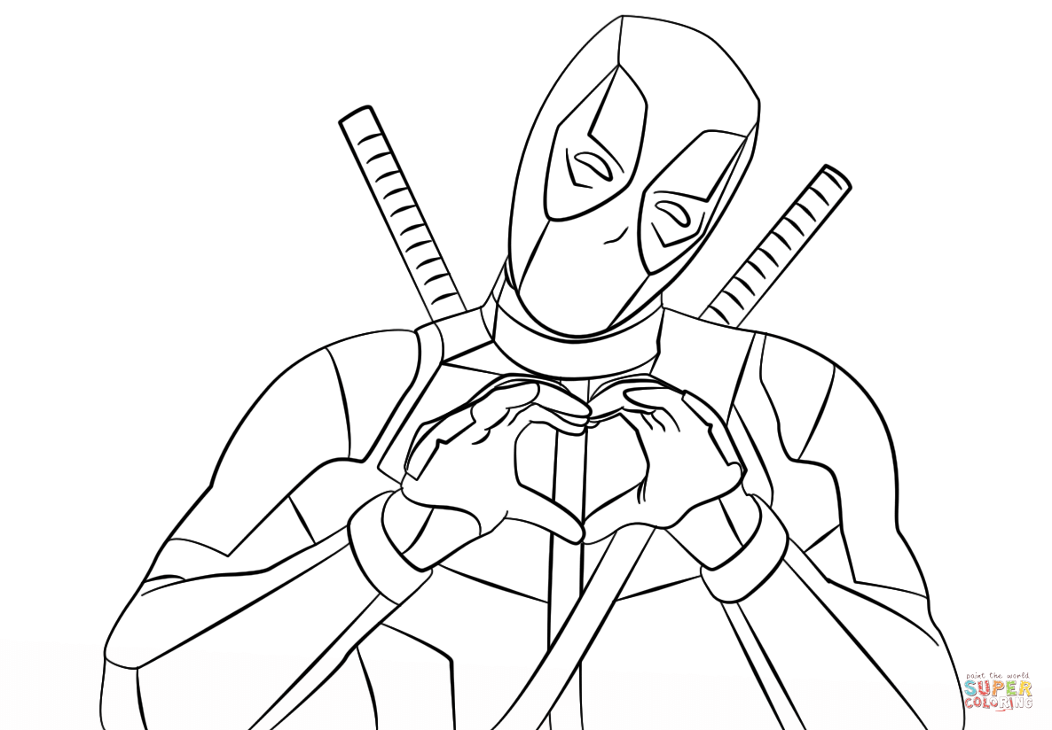1186x824 Deadpool Making Heart Shape With Hands Coloring Page Free