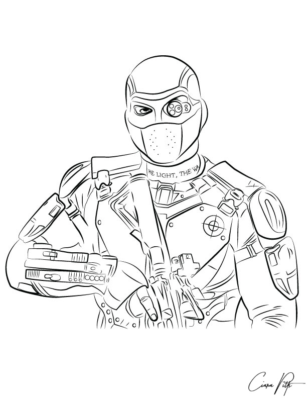612x792 Deadshot Line Art By Designbyciara