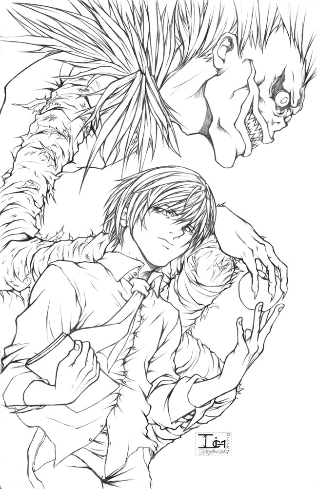 650x1003 Lovely Death Note Coloring Pages 22 For Your To Decor 3
