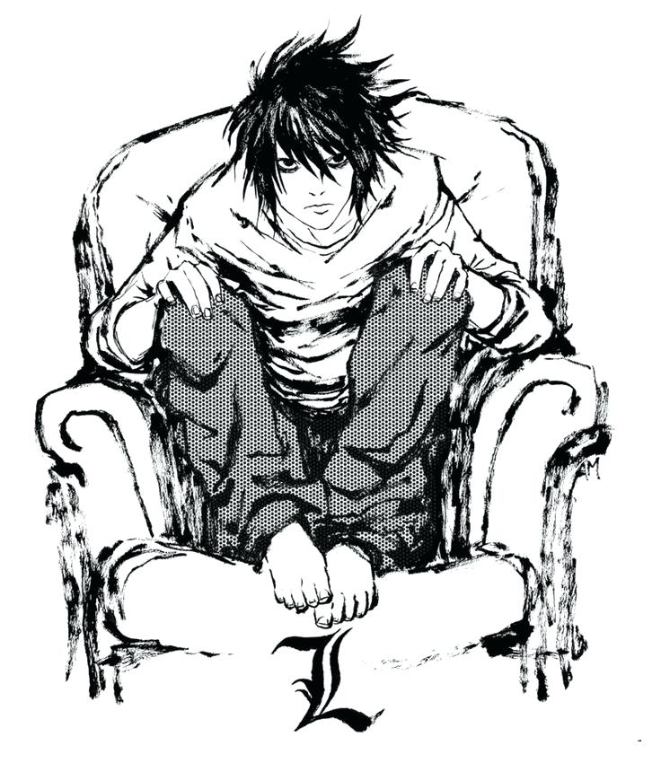 736x850 Death Note Coloring Pages L Con Google Coloring Collection
