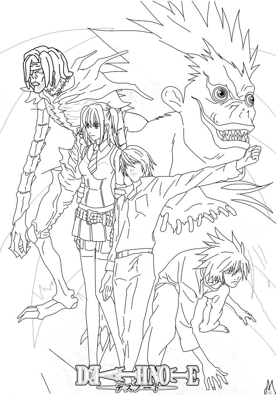900x1287 Shocking Death Note Coloring Pages Pics For Detective Conan Ideas