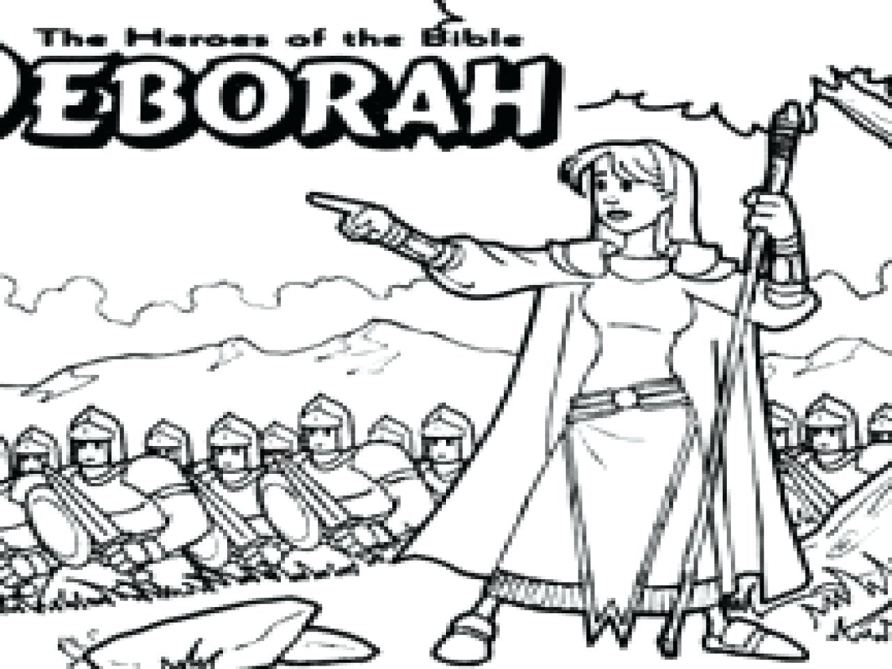 1280x960 Coloring Pages Online The Bible Heroes Page Deborah Size Judge