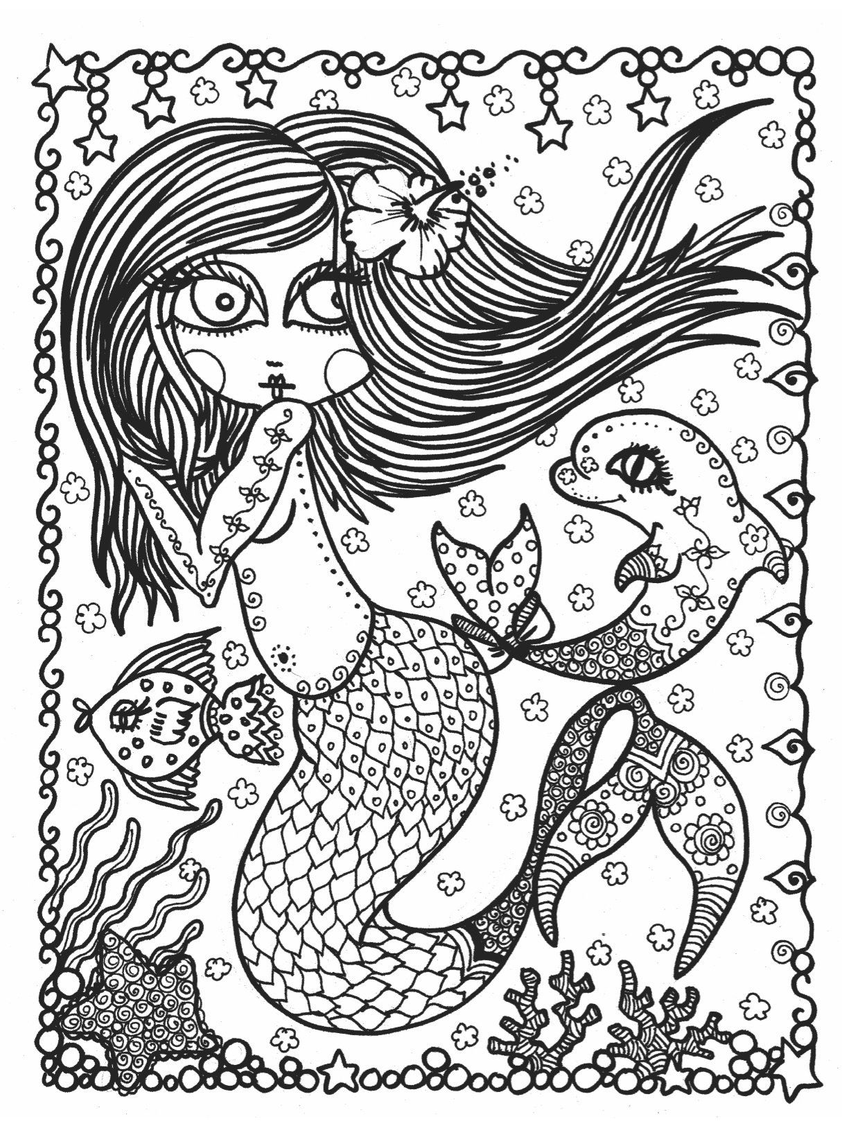 1215x1650 Fresh Mermaid Wonders Mindful Coloring Book Fordults N