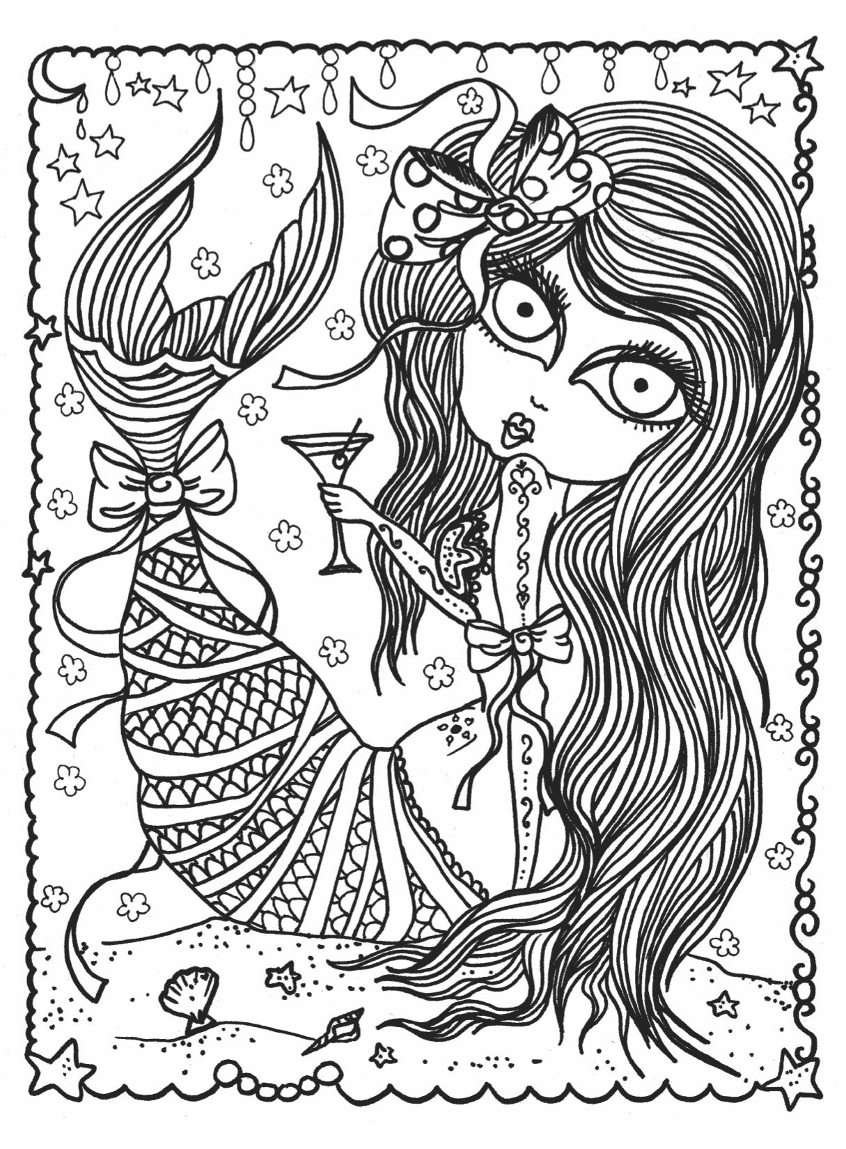 1215x1650 Halloween Coloring Book Fordults Beautiful Mermaid Wonders