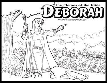 375x291 The Heroes Of The Bible Coloring Pages Deborah Bible, Hero