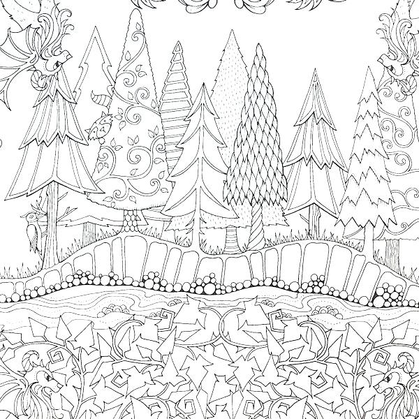 600x600 Forest Coloring Pages Fantasy Pages For Adult Coloring For Forest