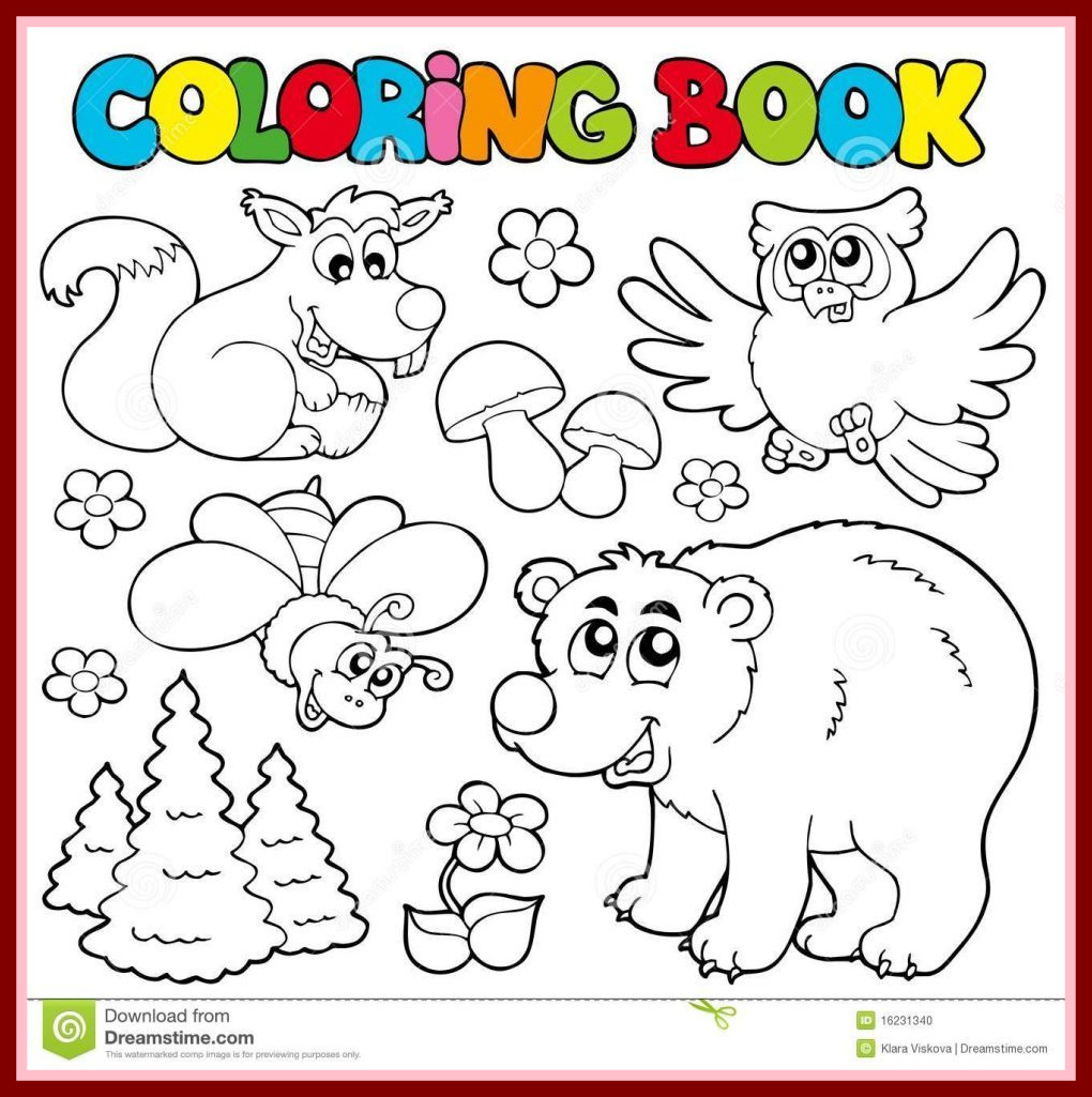 1020x1025 Marvelous Coloring Page Forest Baby On Animal For Deciduous