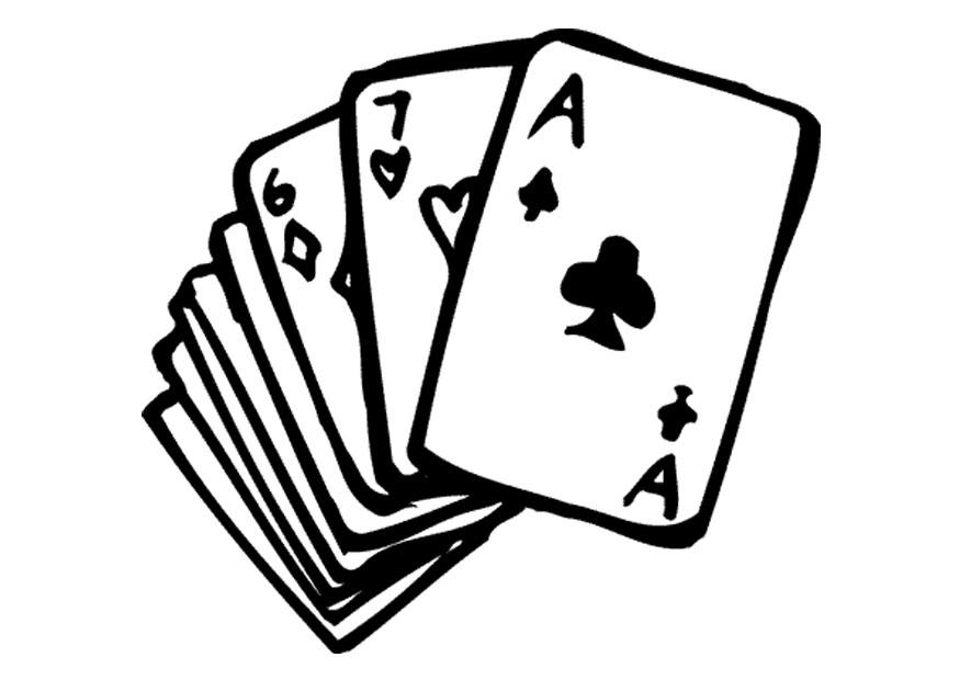 875x620 Coloring Page Playing Cards