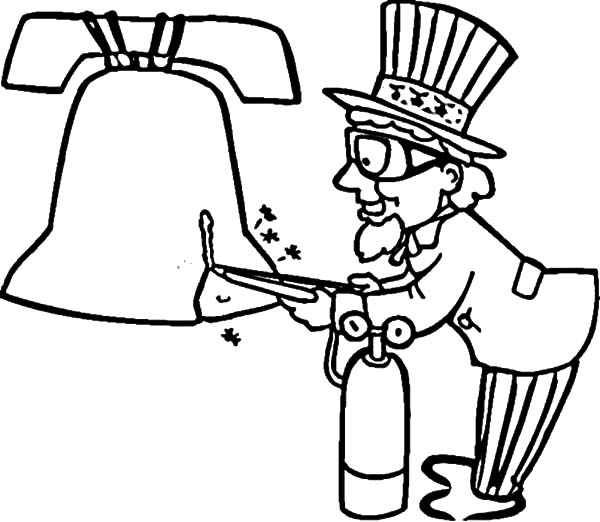 600x522 Declaration Of Independence Liberty Bell Coloring Pages Batch
