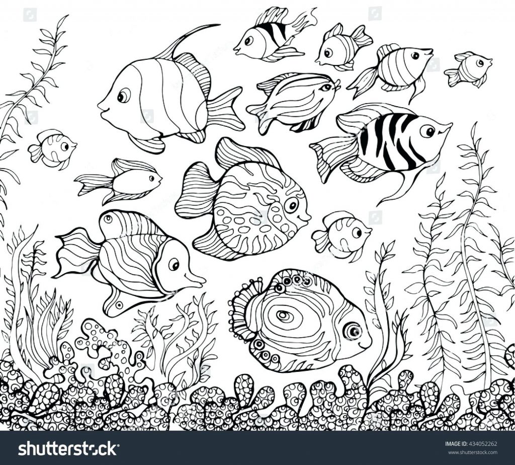 1024x924 Coloring Pages ~ Underwater Coloring Pages Outline Drawing