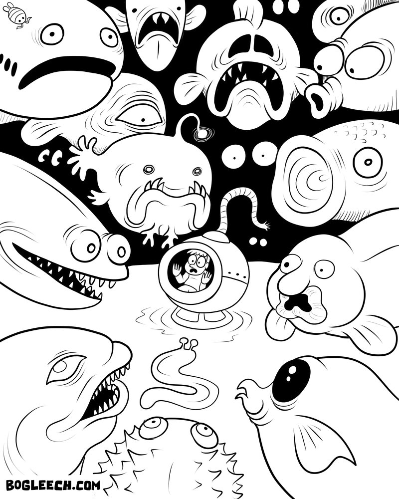 800x1000 Deep Black Sea Coloring Page By Scythemantis