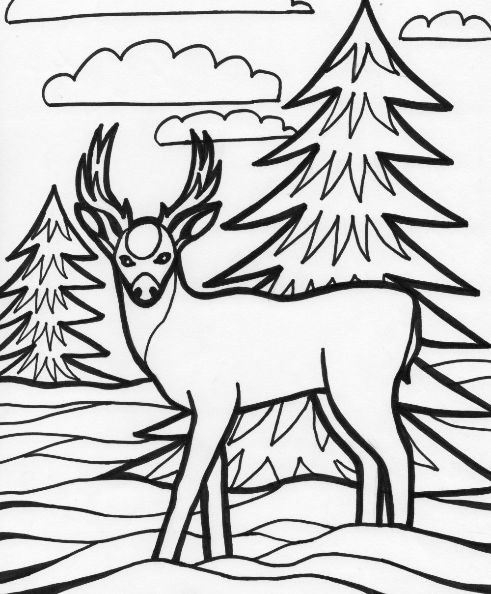 1000x1208 Deer Color Pagecolor Printable Coloring Pages Baby Picture