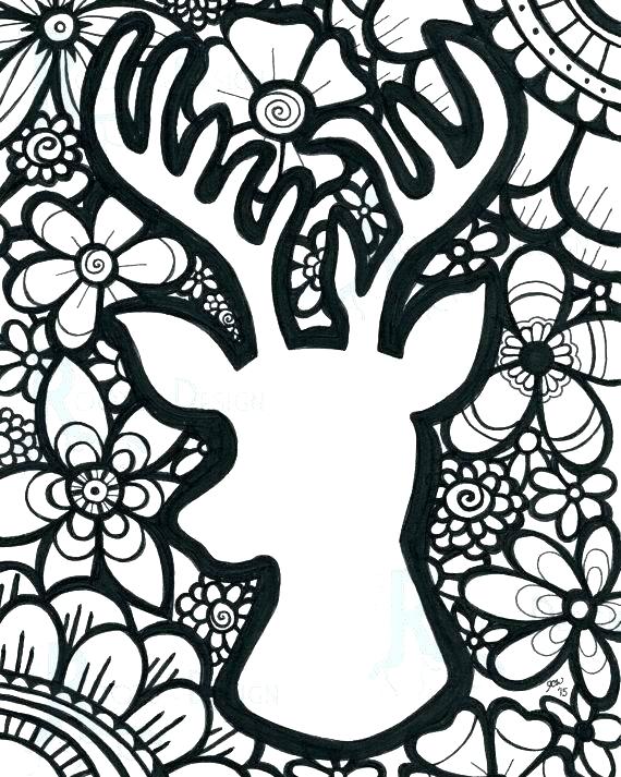 570x713 Deer Coloring Pages John Printable Deer Coloring Pages For Adults