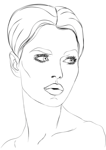 340x480 Woman S Face Coloring Page Free Printable Pages In Ideas 6