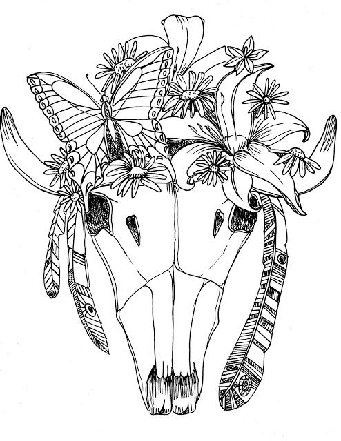 Deer Skull Coloring Pages