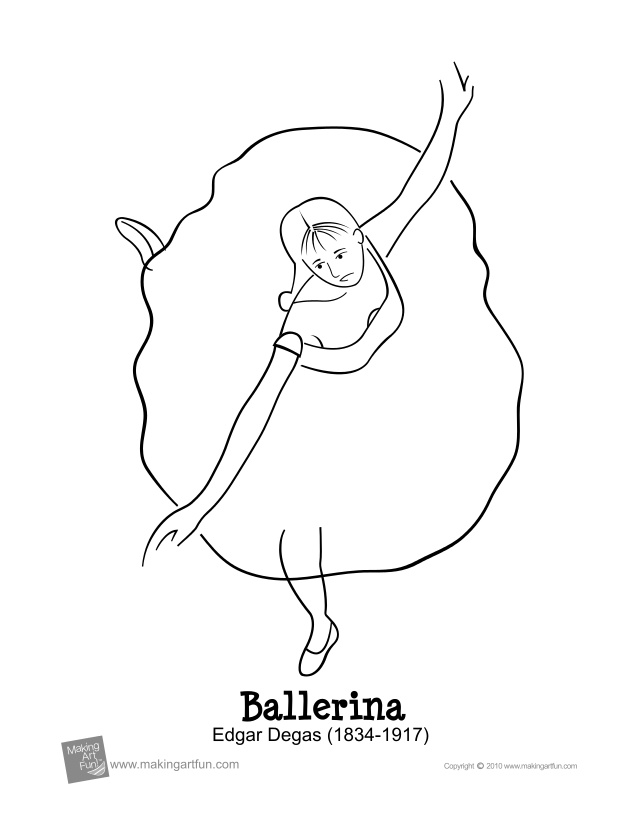 638x826 Degas Coloring Page