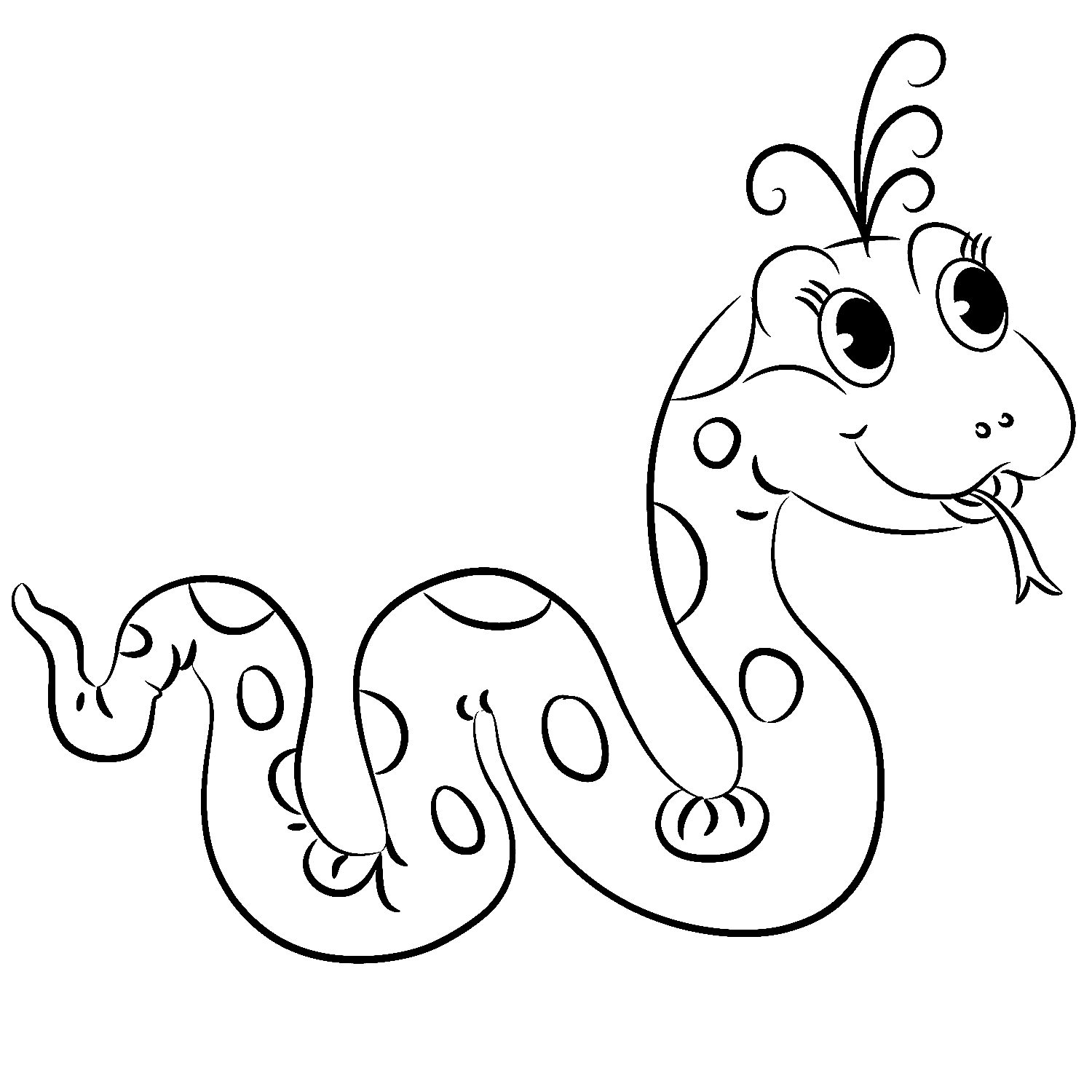 1500x1500 Unique Cute Animated Snake Coloring Pages Design Great