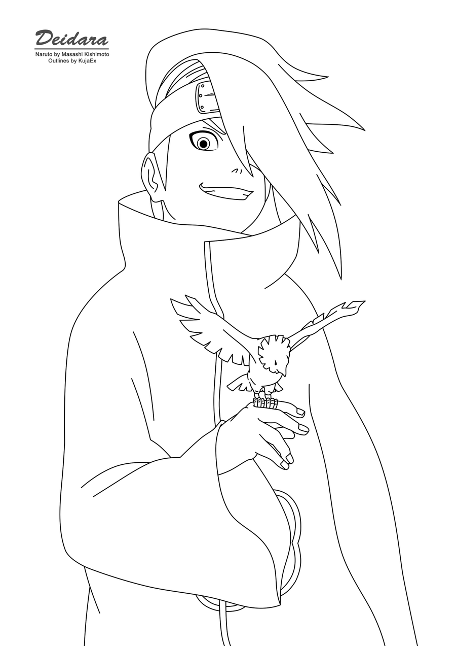 900x1273 Deidara Outlines By Kujaex