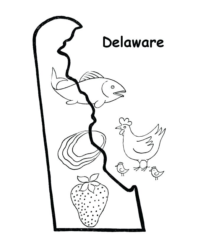 670x820 Delaware State Flag Coloring Page