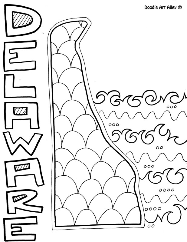 618x799 Delaware Coloring Page By Doodle Art Alley Usa Coloring Pages