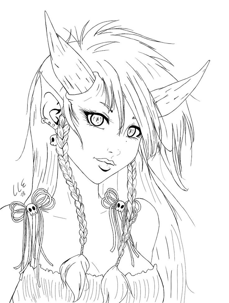 736x975 Demon Coloring Pages For Adults Image Detail For Demon Girl