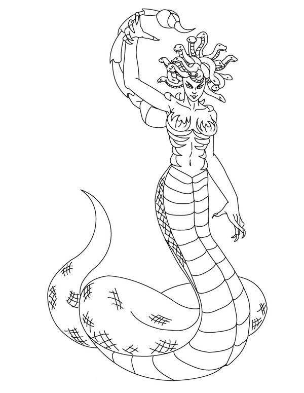 600x775 Medusa The Demon Of Tartarus Coloring Page