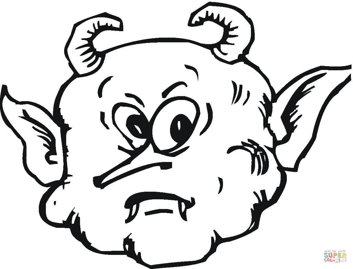 1200x915 Scary Face Of A Demon Coloring Page 15 Ghost Pages
